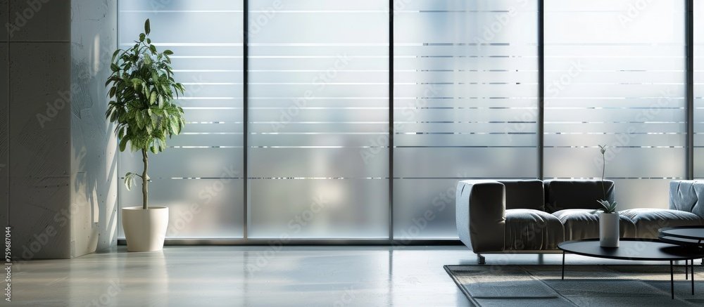 Striped for decorative window films design series with frosted design.